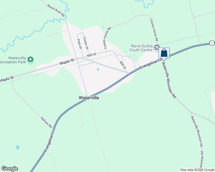 map of restaurants, bars, coffee shops, grocery stores, and more near 5430 Nova Scotia Trunk 1 in Waterville