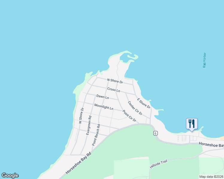 map of restaurants, bars, coffee shops, grocery stores, and more near 4940 North Shore Drive in Egg Harbor