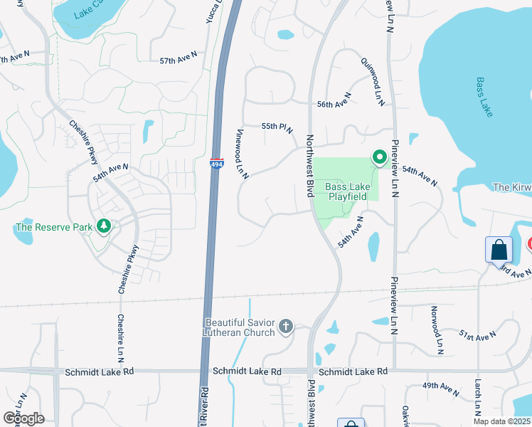 map of restaurants, bars, coffee shops, grocery stores, and more near 5410 Underwood Lane in Plymouth