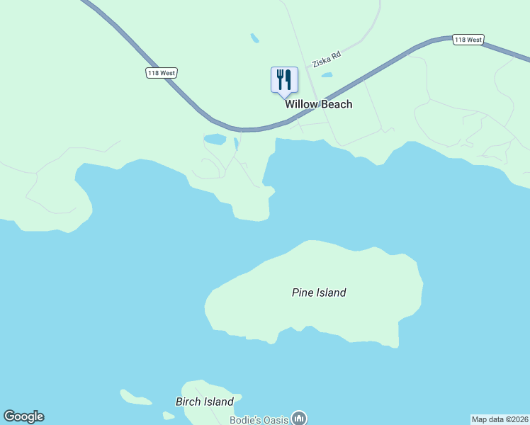 map of restaurants, bars, coffee shops, grocery stores, and more near 1869 Muskoka District Road 118 West in Bracebridge