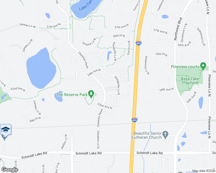 map of restaurants, bars, coffee shops, grocery stores, and more near 13719 54th Avenue North in Minneapolis