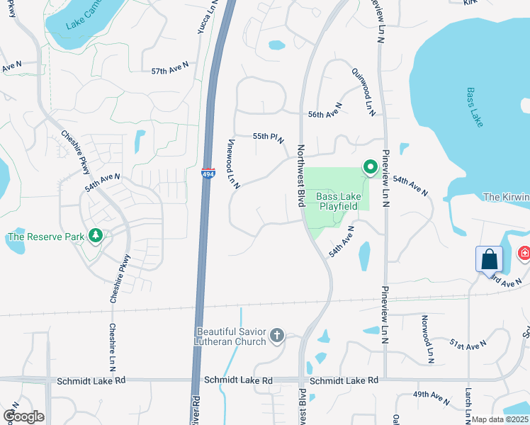 map of restaurants, bars, coffee shops, grocery stores, and more near 5410 Underwood Lane in Plymouth