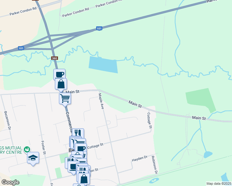 map of restaurants, bars, coffee shops, grocery stores, and more near 190 Main Street in Berwick
