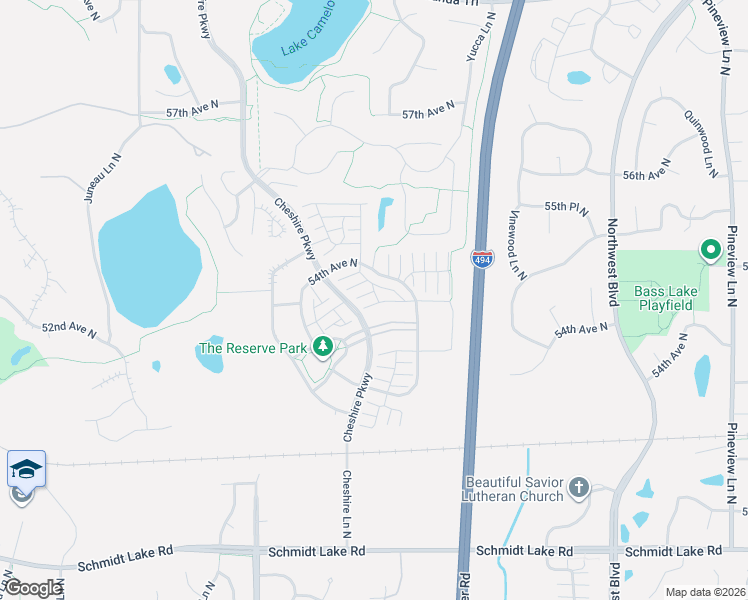 map of restaurants, bars, coffee shops, grocery stores, and more near 13719 54th Avenue North in Minneapolis