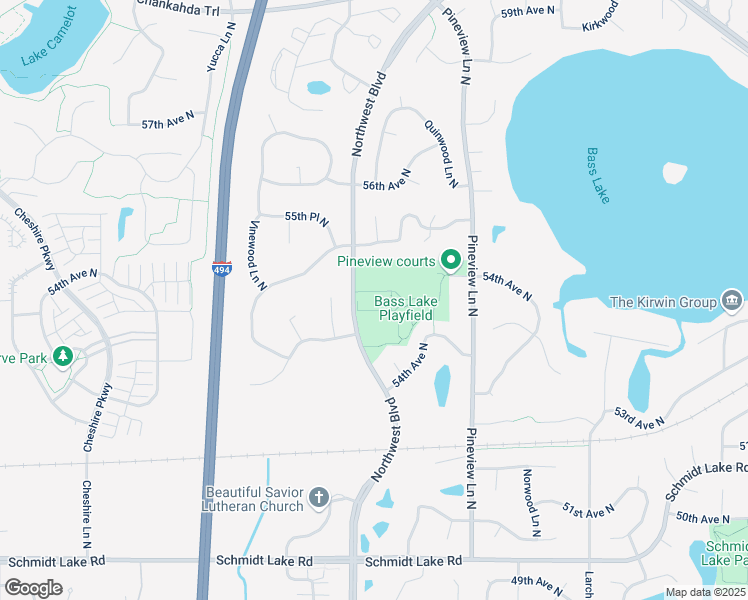 map of restaurants, bars, coffee shops, grocery stores, and more near 5450 Northwest Boulevard in Plymouth
