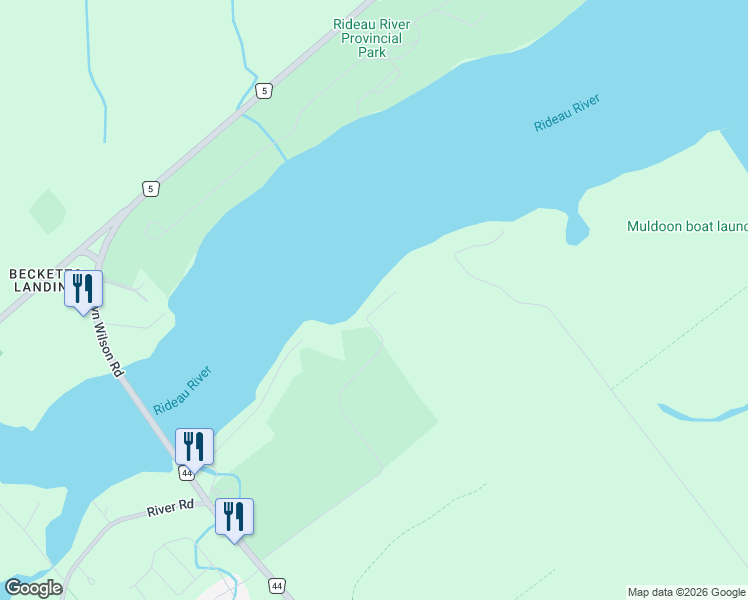 map of restaurants, bars, coffee shops, grocery stores, and more near 2871 Golf Course Lane in North Grenville
