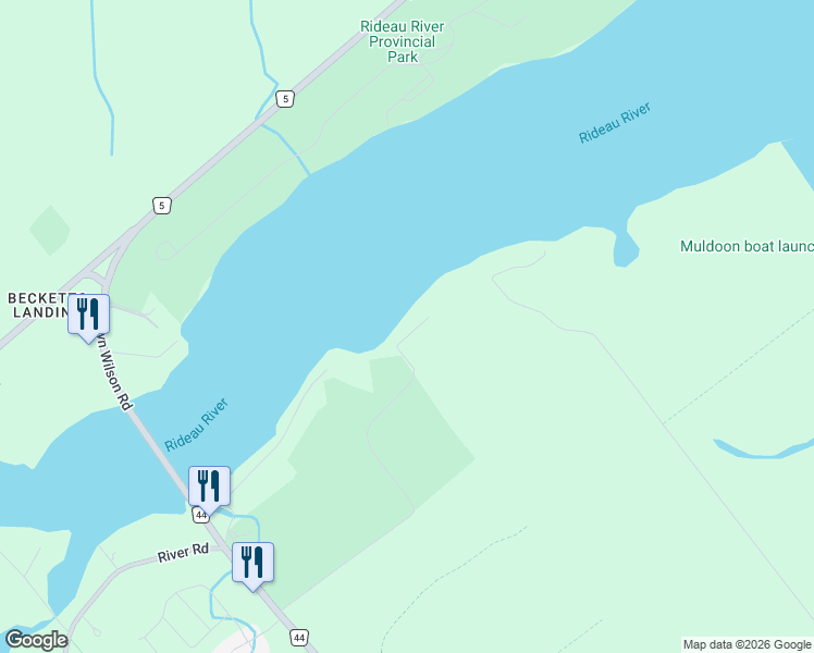 map of restaurants, bars, coffee shops, grocery stores, and more near 2871 Golf Course Lane in North Grenville