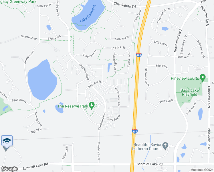 map of restaurants, bars, coffee shops, grocery stores, and more near 13779 54th Avenue North in Plymouth