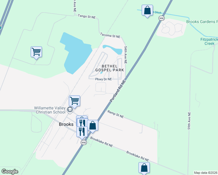 map of restaurants, bars, coffee shops, grocery stores, and more near 9206 Grace Avenue in Salem