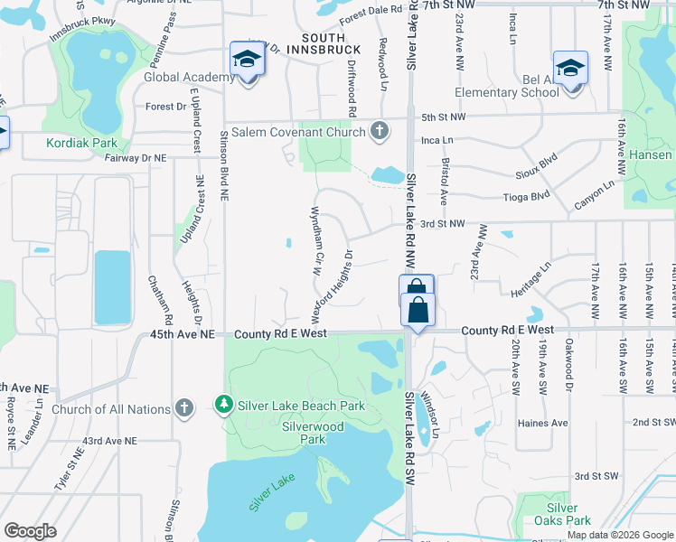 map of restaurants, bars, coffee shops, grocery stores, and more near 221 Wyndham Circle East in New Brighton