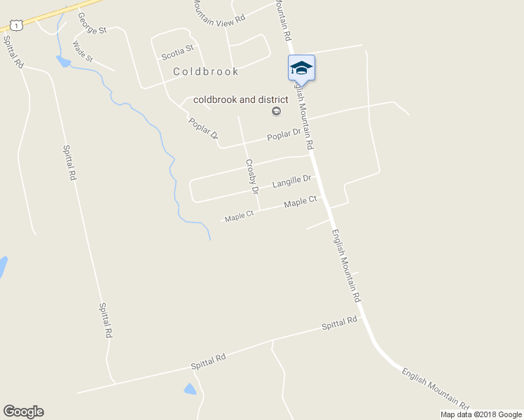 map of restaurants, bars, coffee shops, grocery stores, and more near Maple Court in Coldbrook
