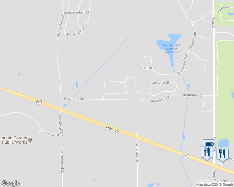 map of restaurants, bars, coffee shops, grocery stores, and more near 4117 Prairie View Trail in Medina