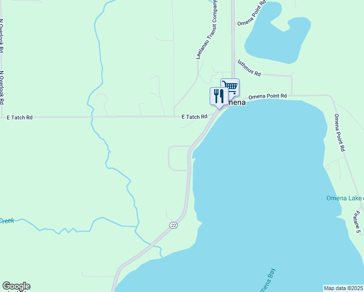 map of restaurants, bars, coffee shops, grocery stores, and more near 4809 North Panoramic Drive in Suttons Bay