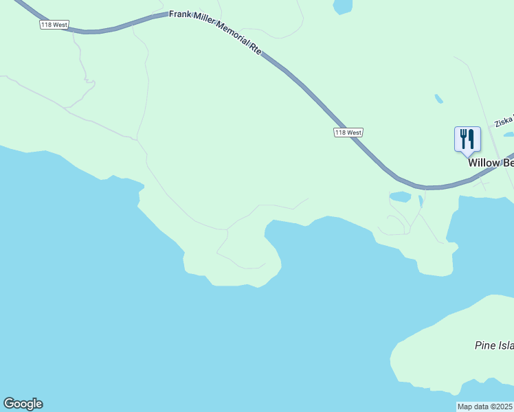 map of restaurants, bars, coffee shops, grocery stores, and more near Wyldewood Road in Muskoka District Municipality