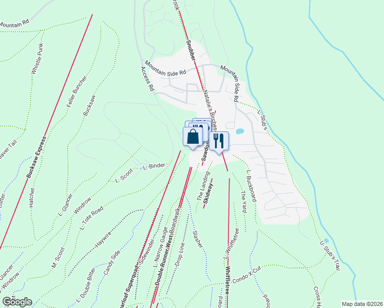 map of restaurants, bars, coffee shops, grocery stores, and more near 3006 Main Street in Carrabassett Valley