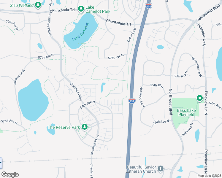 map of restaurants, bars, coffee shops, grocery stores, and more near 5485 Annapolis Lane North in Plymouth