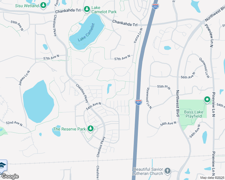 map of restaurants, bars, coffee shops, grocery stores, and more near 5480 Annapolis Lane North in Plymouth