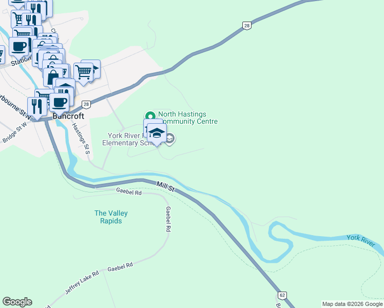 map of restaurants, bars, coffee shops, grocery stores, and more near 16 Williams Drive in BANC