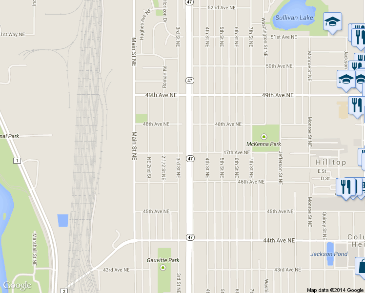 map of restaurants, bars, coffee shops, grocery stores, and more near 4715 3rd Street Northeast in Minneapolis