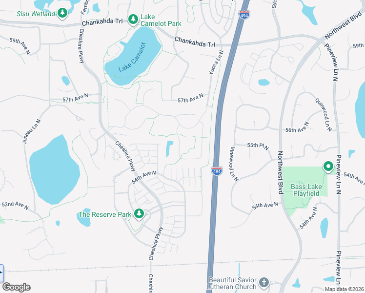 map of restaurants, bars, coffee shops, grocery stores, and more near 5485 Annapolis Lane North in Plymouth