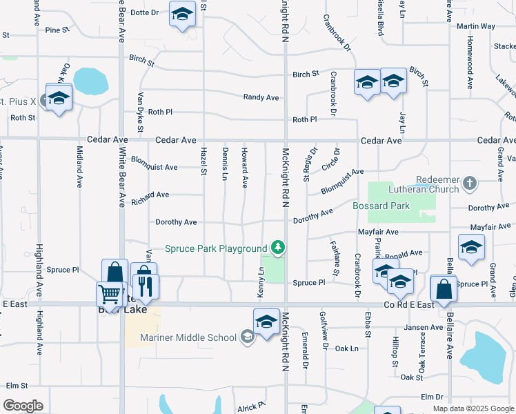 map of restaurants, bars, coffee shops, grocery stores, and more near 3722 Howard Avenue in Saint Paul