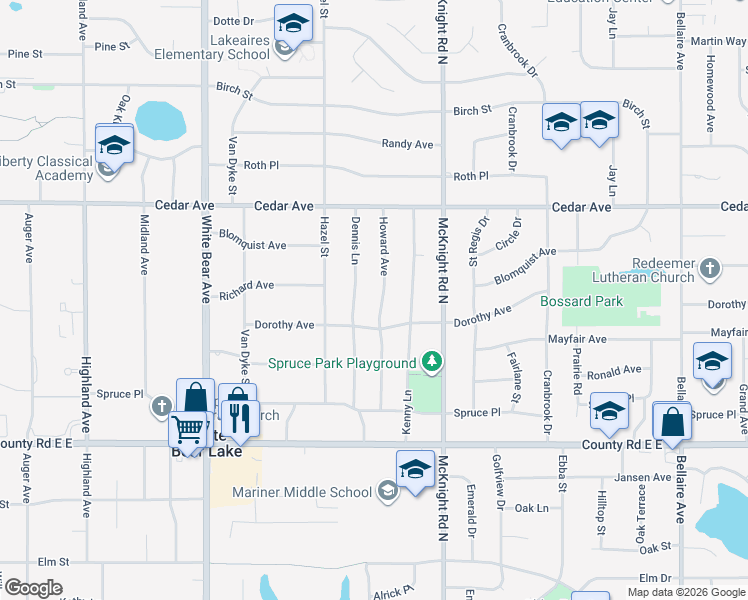 map of restaurants, bars, coffee shops, grocery stores, and more near 3722 Howard Avenue in Saint Paul