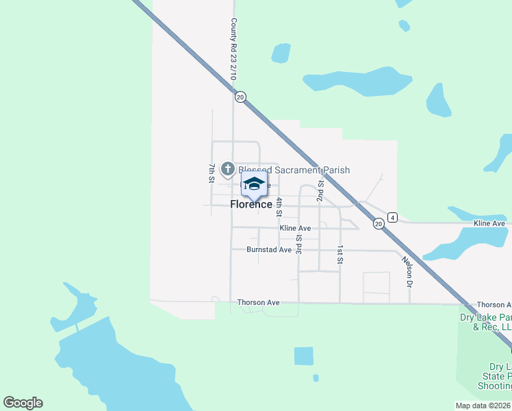 map of restaurants, bars, coffee shops, grocery stores, and more near 501-599 Main Avenue in Florence