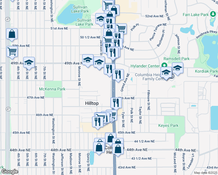 map of restaurants, bars, coffee shops, grocery stores, and more near in 