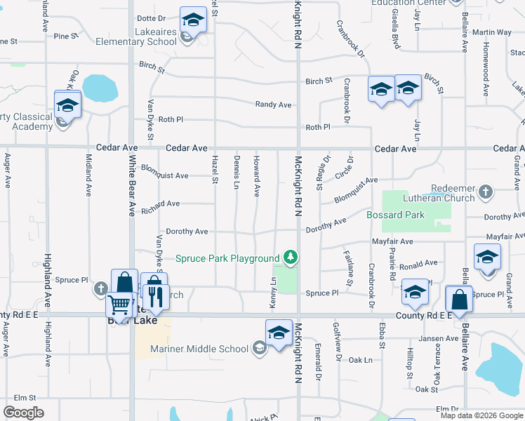 map of restaurants, bars, coffee shops, grocery stores, and more near 3748 Howard Avenue in Saint Paul