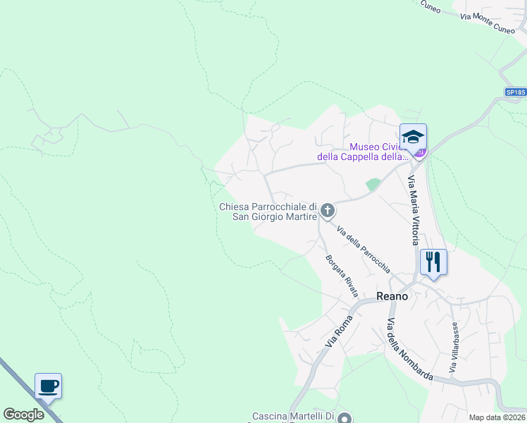 map of restaurants, bars, coffee shops, grocery stores, and more near 7 Via Comunale Benna in Città Metropolitana di Torino