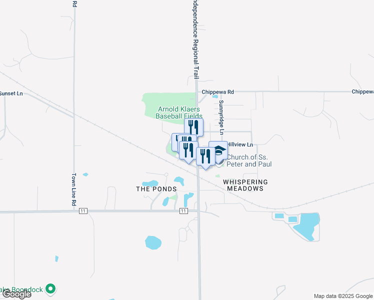 map of restaurants, bars, coffee shops, grocery stores, and more near 345 Lorenz Street in Loretto