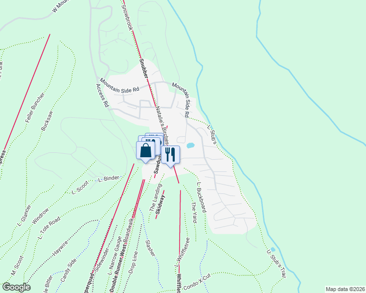 map of restaurants, bars, coffee shops, grocery stores, and more near 2071 Hamlet Circle in Carrabassett Valley
