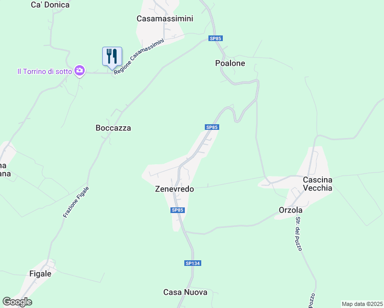 map of restaurants, bars, coffee shops, grocery stores, and more near 27 Via Vittorio Emanuele in Zenevredo