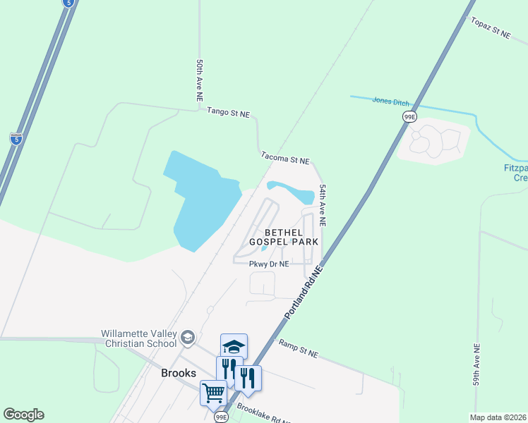 map of restaurants, bars, coffee shops, grocery stores, and more near 9361 Hallelujah Drive Northeast in Salem