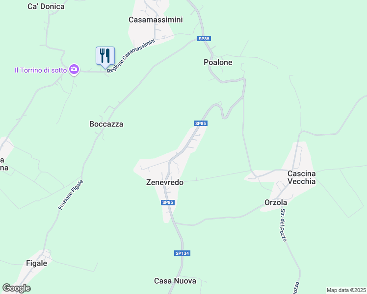 map of restaurants, bars, coffee shops, grocery stores, and more near 27 Via Vittorio Emanuele in Zenevredo