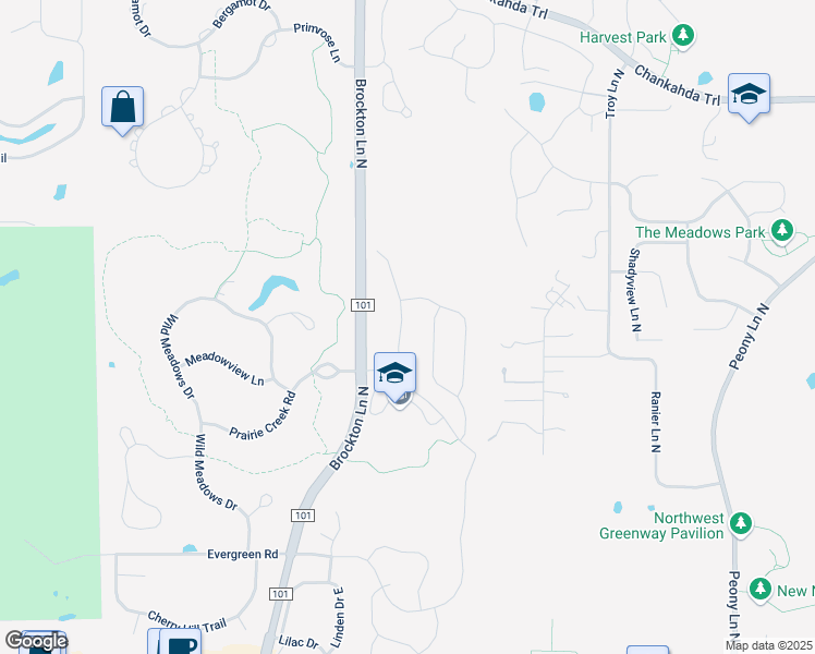 map of restaurants, bars, coffee shops, grocery stores, and more near 5480 Alvarado Lane North in Plymouth