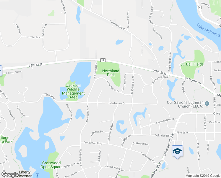 map of restaurants, bars, coffee shops, grocery stores, and more near 2637 Hawthorne Lane in Stillwater