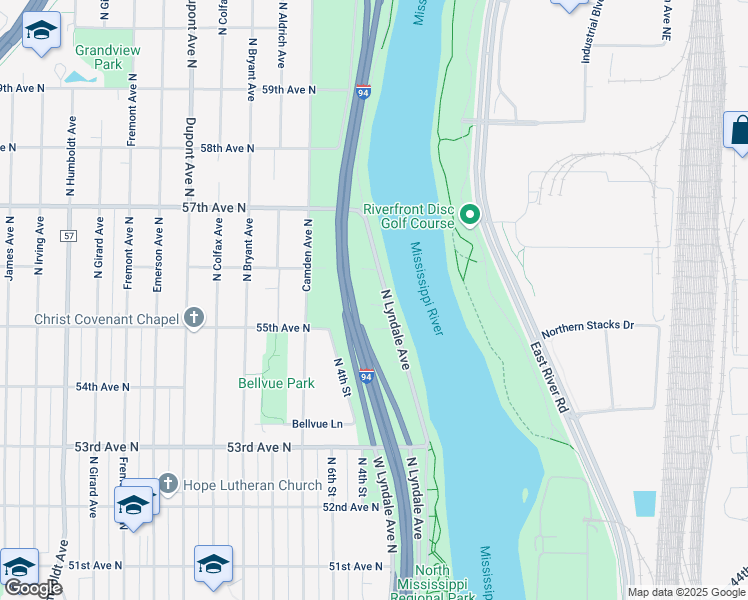 map of restaurants, bars, coffee shops, grocery stores, and more near 5509 North Lyndale Avenue in Minneapolis