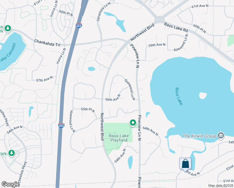 map of restaurants, bars, coffee shops, grocery stores, and more near 12920 56th Avenue North in Minneapolis