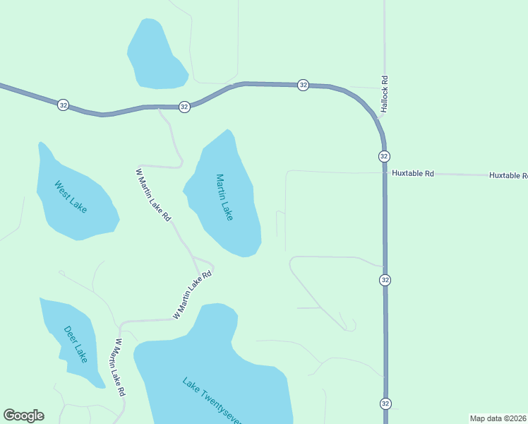 map of restaurants, bars, coffee shops, grocery stores, and more near East East Martin Lake Drive in Gaylord