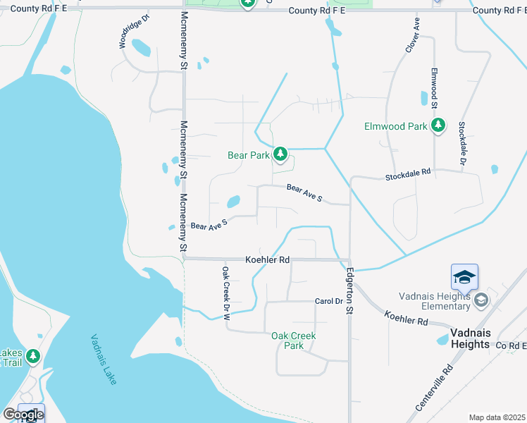 map of restaurants, bars, coffee shops, grocery stores, and more near 428 Bear Avenue South in Vadnais Heights