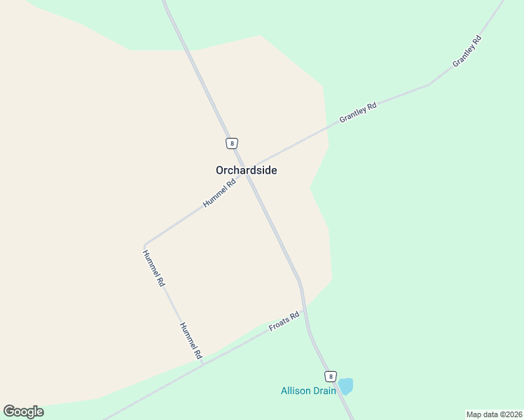 map of restaurants, bars, coffee shops, grocery stores, and more near 3500 County Road 8 in Chesterville