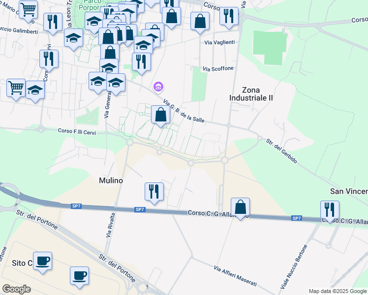 map of restaurants, bars, coffee shops, grocery stores, and more near 31 Via Bongiovanni in Grugliasco