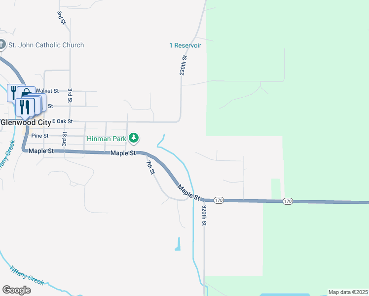 map of restaurants, bars, coffee shops, grocery stores, and more near 292 Magnolia Drive in Glenwood City