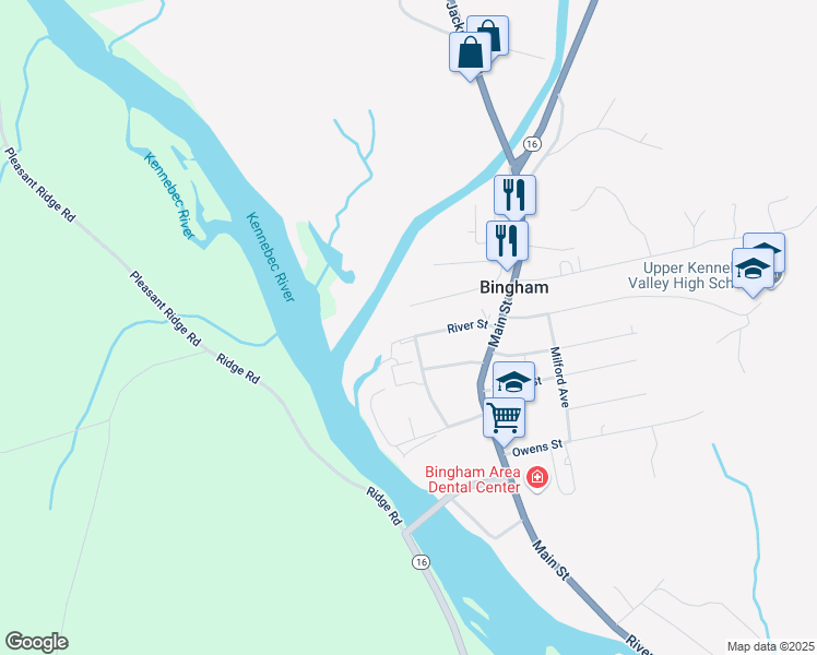 map of restaurants, bars, coffee shops, grocery stores, and more near 20 Dinsmore Street in Bingham