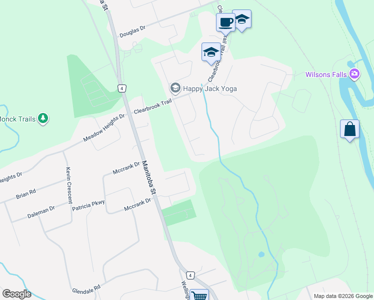 map of restaurants, bars, coffee shops, grocery stores, and more near 543 Manitoba Street in Bracebridge