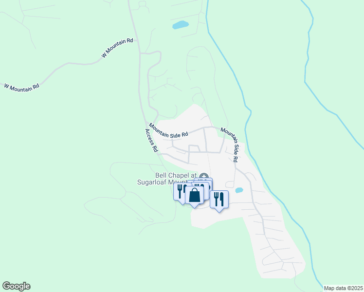 map of restaurants, bars, coffee shops, grocery stores, and more near 713 Birchwood Lane in Carrabassett Valley