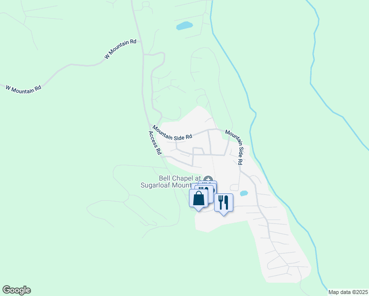 map of restaurants, bars, coffee shops, grocery stores, and more near 713 Birchwood Lane in Carrabassett Valley