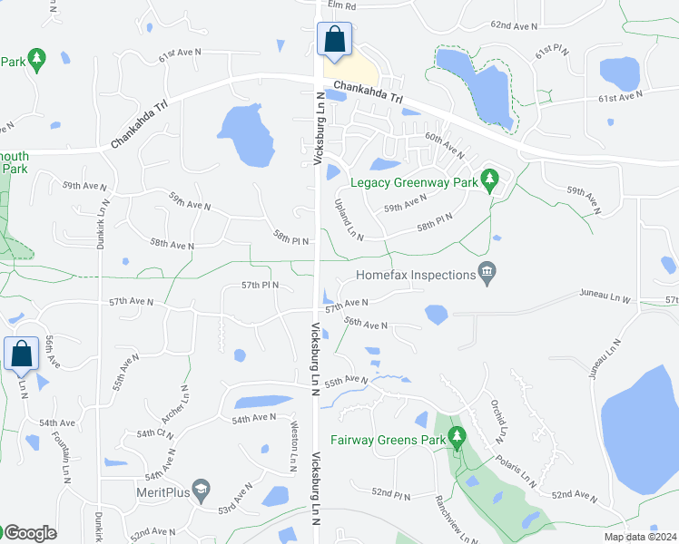 map of restaurants, bars, coffee shops, grocery stores, and more near 15742 57th Place North in Plymouth