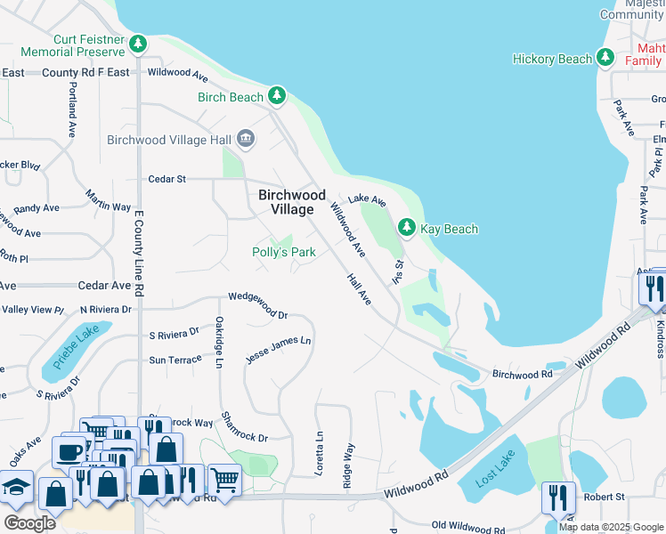 map of restaurants, bars, coffee shops, grocery stores, and more near 4 White Pine Lane in White Bear Lake